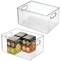 Контейнер для хранения IDesign Pantry с ручками, набор из 2 штук, прозрачный, Сделано в США