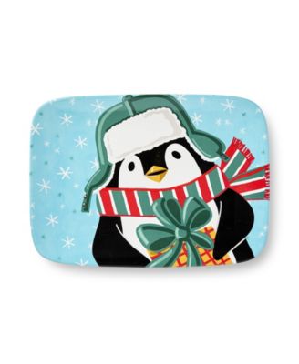 Прямоугольное блюдо с сертифицированным международным рождественским пингвином 