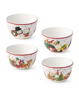 Сертифицированные международные ретро-рождественские вазочки для мороженого Santa's, набор из 4 штук