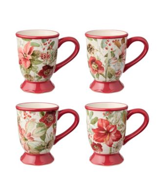 Сертифицированные международные кружки Winter Blooms, набор из 4 кружек