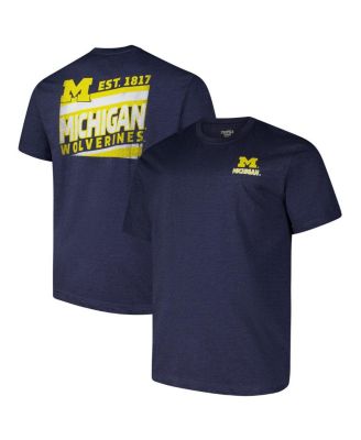 Мужская темно-синяя футболка Fanatics Michigan Wolverines Big Tall Ideal с эффектом потертости от Fanatics