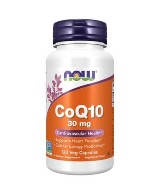 NOW Foods CoQ10 ,30 мг,120 растительных капсул коричневого цвета