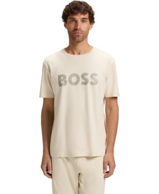 Мужская глянцевая футболка Boss by Hugo Boss с логотипом Pima-Хлопчатобумажная футболка