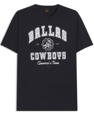 Футболка с логотипом BOSS x DALLAS COWBOYS свободного кроя синего цвета
