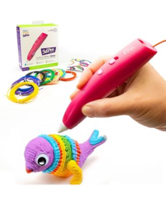 myFirst 3dPen - это многофункциональная ручка для рисования с 6 разноцветными нитями, книжкой-трафаретом и зарядным устройством красного цвета.