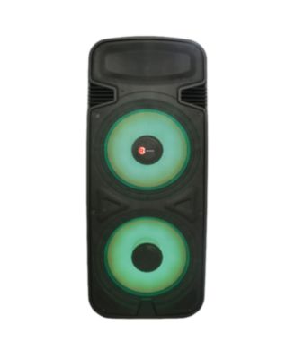 Акустическая Система RadioShack 450W Party Tower PA с Двумя 15-Дюймовыми Низкочастотными Динамиками, Светодиодной Подсветкой, Bluetooth И FM-Радио, Мощная Звуковая Система Для Дома, Мероприятий И Вечеринок черного цвета