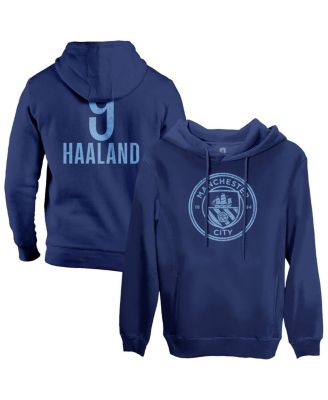 1863FC мужской флисовый пуловер с капюшоном Erling Haaland Navy Manchester City Player синего цвета