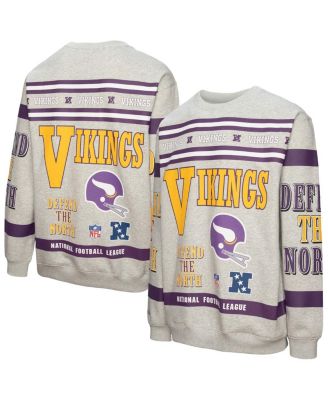 Мужская флисовая толстовка с круглым вырезом и принтом Mitchell & Ness Heather Grey Minnesota Vikings от Mitchell & Ness