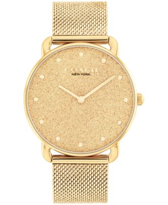 Женские часы-браслет COACH Elliot Gold Tone из нержавеющей стали с сетчатым браслетом, 36 мм
