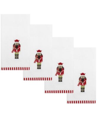 Хлопковые салфетки Avanti Peppermint Nutcracker на кончиках пальцев, 4 шт. Набор полотенец на кончиках пальцев, 18 x 11 дюймов