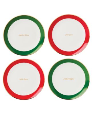 Акцентные тарелки Kate Spade Evergreen Rim, набор из 4-х