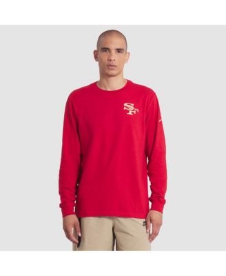 Мужская футболка Nike Scarlet San Francisco 49ers 2025 Rivalries Collection Essential с длинным рукавом от Nike.