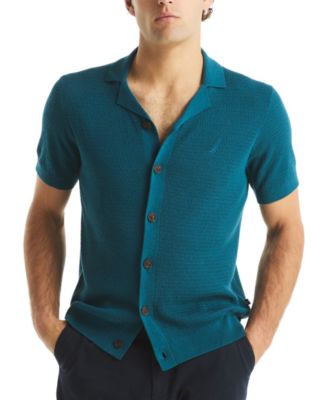 Мужской спортивный свитер Nautica с коротким рукавом и пуговицами спереди