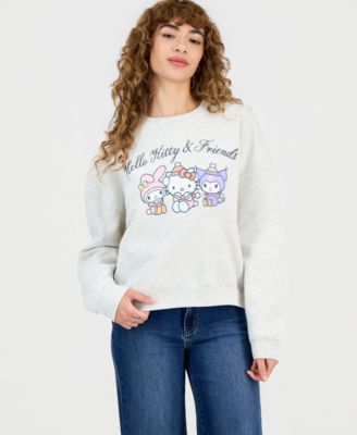 Флисовая толстовка с круглым вырезом Hello Kitty & Friends от бренда Grayson Threads, серого цвета, от бренда Juniors.