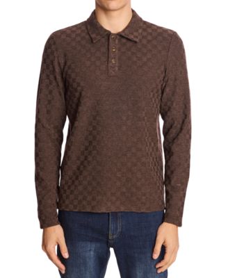 Мужская рубашка поло с рисунком Пейсли и грей коричневого цвета