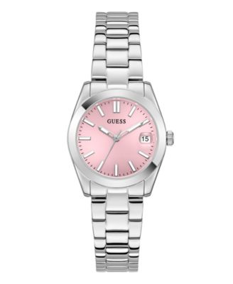 Женские серебристые аналоговые часы GUESS, 32 мм