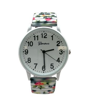 Olivia Pratt Бело-зеленые часы с большим циферблатом, удобные для чтения, абстрактные наручные часы с эластичным ремешком, женские часы