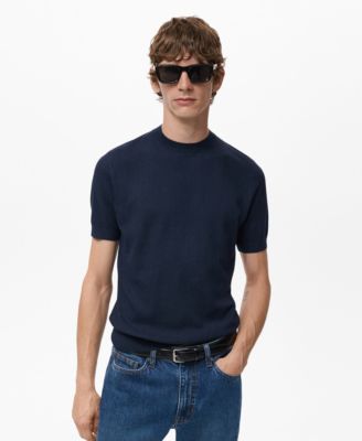 Мужская трикотажная футболка Mango в рубчик