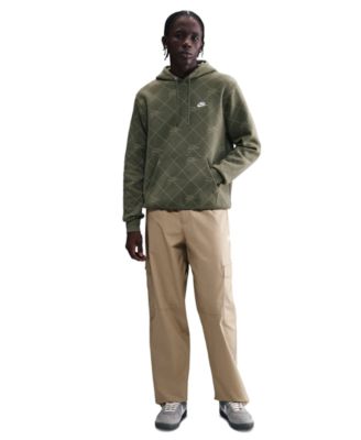 Мужская спортивная одежда Nike Club, флисовый пуловер с капюшоном и принтом