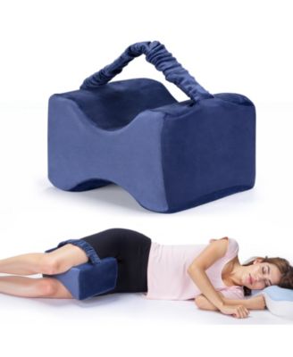 Подушка для колена SUGIFT Memory Foam для боковых шпал Эргономичная подушка для поддержки ног, бедер и позвоночника со стирающимся чехлом синего цвета