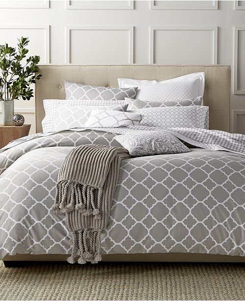 Charter Club Geometric Dove King Comforter Set Created For Macy S Reviews Bedding Collections Bed Bath Macy S