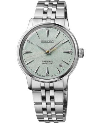 Серебряные часы-браслет из нержавеющей стали среднего размера Seiko Women's Presage Cocktail Time, 34 мм