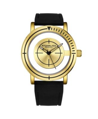 Мужские кварцевые часы-авиатор Stuhrling Sniper 3915, 42 мм, циферблат с перекрестием прицела, каучуковый ремешок, 5 АТМ