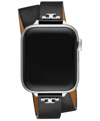 Женский ремешок Tory Burch The T Double Wrap для Apple Watch черного цвета