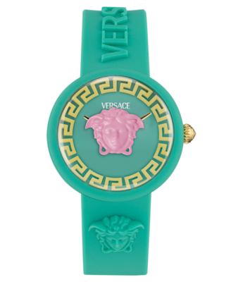 Часы Versace Kids Medusa Pop с бирюзовым силиконовым ремешком 32 мм