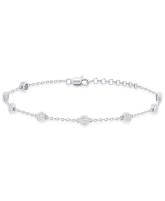 Браслет с бриллиантами, выращенными в лаборатории Forever Grown Diamonds (весом 1 карат) из чистого серебра (также из серебра с позолотой 14 карат) серебряный