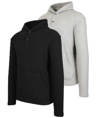 Мужская утепленная толстовка Henley из вафельного трикотажа Blue Ice обычного кроя, 2 шт.
