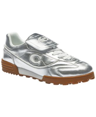 Мужские кроссовки COACH's Match из кожи на шнуровке в стиле металлик
