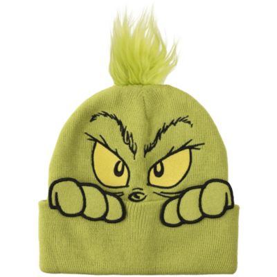 Мужская шапочка-ку-ку с зелеными манжетами The Grinch's Peekaboo Hands