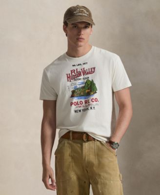 Мужская футболка Polo Ralph Lauren Hudson Valley с коротким рукавом цвета слоновой кости/кремовый
