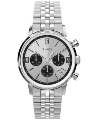 Мужские часы Timex с хронографом из нержавеющей стали серебристого цвета, 40 мм серебристый
