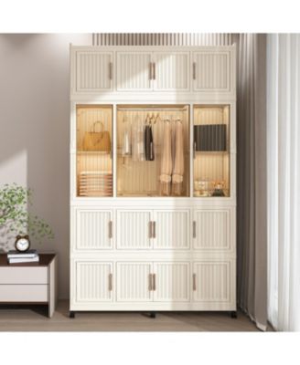 Переносной органайзер для гардероба Streamdale Furniture, 17 кубиков и штанга, Вешалки, Белый