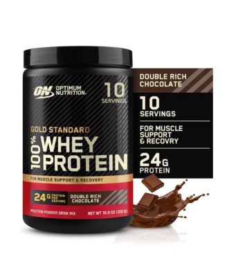 Optimum Nutrition Gold Standard 100% сухой сывороточный протеин, Двойной шоколад, 0,68 фунта, без цвета