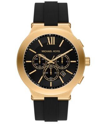Мужские силиконовые часы Michael Kors Billie Chronograph Black, 46 мм, черные