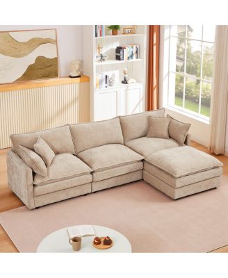 Модульный секционный диван Streamdale Furniture, 102" Г-образный диванный гарнитур с подвижной тахтой