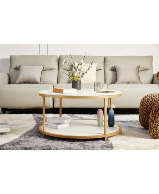 Круглый журнальный столик Streamdale Furniture с местом для хранения вещей, современный дизайн