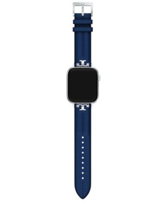 Женский кожаный ремешок Tory Burch для Apple Watch 22 мм, синий