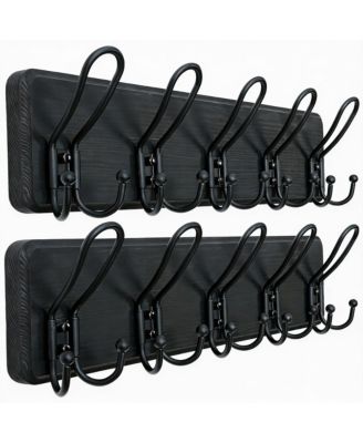 Настенная вешалка в деревенском стиле YIGII Heavy Duty с 5 крючками - Сосна и металл