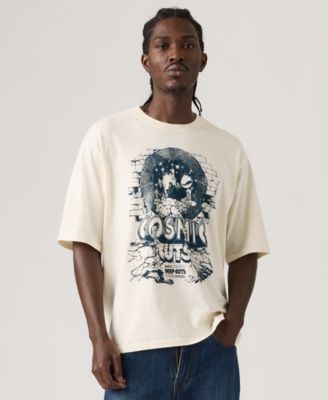 Мужская футболка Levi's с круглым вырезом и коротким рукавом цвета слоновой кости/кремовый