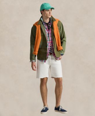 Мужские винтажные шорты прямого кроя Polo Ralph Lauren белого цвета