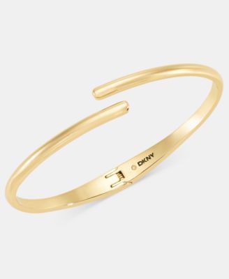 DKNY Тонкий Байпасный открытый браслет золотой
