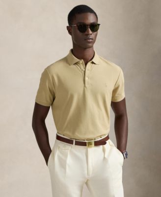 Polo Ralph Lauren Custom Slim Fit из сотовой сетки Polo коричневого / бежевого цвета