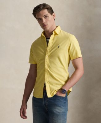Мужская одежда Polo Ralph Lauren-окрашенная Оксфордская рубашка желтого цвета