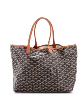 Подержанная сумка Goyard PM Saint Louis Tote из холста с покрытием коричневого цвета