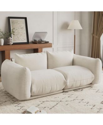 диван-кровать gaomon Love Seat, 75,2-дюймовый диван из синелевой ткани Cloud Coach, 23,2-дюймовая глубокая кушетка без косточек для небольших помещений, квартиры, офиса