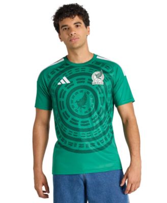 мужская футболка adidas Mexico 26 Home Fan Jersey с круглым вырезом горловины зеленого цвета
